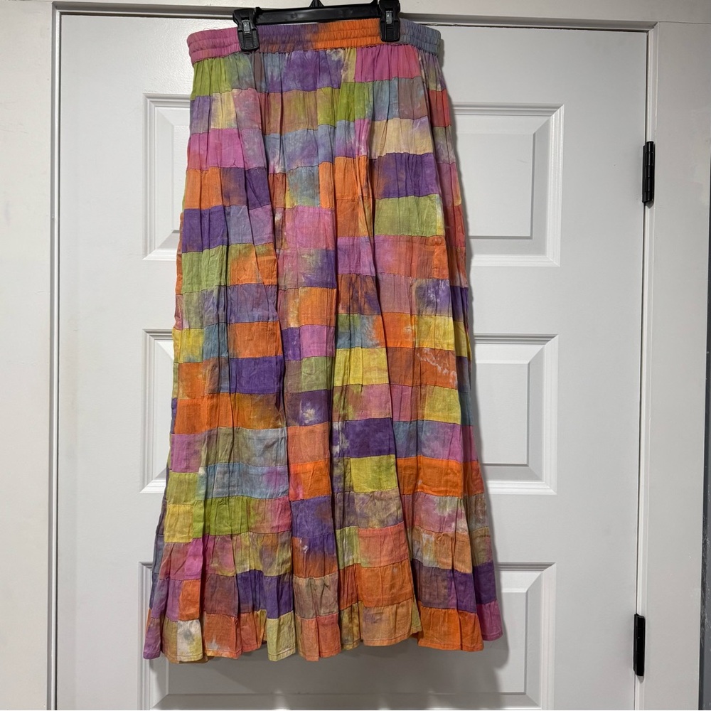 Colorful Patchwork Maxi Skirt - image 5